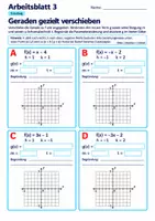 Vorschau - Arbeitsblätter - Geraden gezielt verschieben | Mathematik Klasse 8 Gymnasium | 10 Arbeitsblätter mit Lösungen als PDF - Seite 3