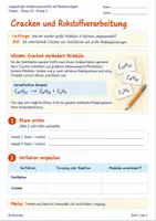 Vorschau - Stundenentwürfe - Cracken und Rohstoffverarbeitung | Chemie Klasse 10 | Arbeitsblätter mit Lösungen - Seite 1
