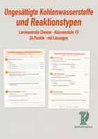 Vorschau - Unterrichtsreihen - Ungesättigte Kohlenwasserstoffe und Reaktionstypen | Chemie Klasse 10 | Lernkontrolle mit Lösungen - Deckblatt
