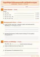 Vorschau - Unterrichtsreihen - Ungesättigte Kohlenwasserstoffe und Reaktionstypen | Chemie Klasse 10 | Lernkontrolle mit Lösungen - Seite 1