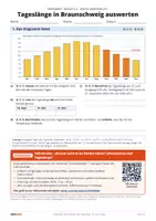 Vorschau - Arbeitsblätter - Tageslänge im Herbst auswerten | Erdkunde Klasse 5/6 | Gratis-Arbeitsblatt + Lösung - Seite 1