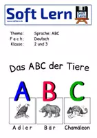 Vorschau - Arbeitsblätter - ABC der Tiere - Deckblatt