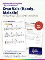 Vorschau - Stundenentwürfe - Gran Vals (Tárrega) – die berühmte Handy-Melodie – Boomwhacker Noten farbig + Unterrichtsentwurf – Klingelton komponieren - Deckblatt