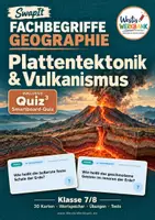 Vorschau - Arbeitsblätter - 🌋 14 FACHBEGRIFFE | Plattentektonik und Vulkanismus | Geographie Klasse 7/8 | Karteikarten + Wortspeicher + Swap It Klassensatz + Übungsblatt + Test A/B + Lösungen + Quiz³ Smartboard-Tool 🎮 - Deckblatt