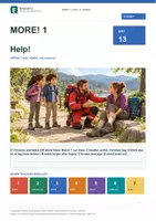 Vorschau - Stundenentwürfe - MORE! 1 Unit 13 (LP 2023) • ENGLIVA SPEAK: Help! – Partnerarbeit (Information Gap) - Deckblatt