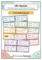 Vorschau - Spiele - Uhr-Domino - Uhrzeiten lesen - Deckblatt