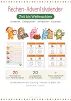 Vorschau - Arbeitsblätter - Rechen-Adventskalender | Uhrzeiten | Zeitspannen | Umrechnen | Kalender - Deckblatt