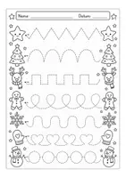 Vorschau - Arbeitsblätter - Graphomotorik Winter Weihnachten Nachspuren 1. Klasse Vorschule Schwungübungen Anfangsunterricht - Seite 2
