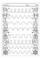 Vorschau - Arbeitsblätter - Graphomotorik Winter Weihnachten Nachspuren 1. Klasse Vorschule Schwungübungen Anfangsunterricht - Seite 3