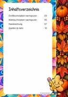 Vorschau - Arbeitsblätter - Nachspuren | Herbst-Edition - Das Alphabet (Vorschule und Klasse 1) - Seite 1