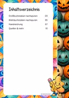 Vorschau - Arbeitsblätter - Nachspuren | Halloween-Edition - Das Alphabet (Vorschule und Klasse 1) - Seite 1
