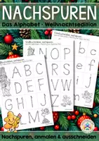 Vorschau - Arbeitsblätter - Nachspuren | Weihnachtsedition - Das Alphabet (Vorschule und Klasse 1) - Deckblatt