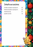 Vorschau - Arbeitsblätter - Nachspuren | Weihnachtsedition - Das Alphabet (Vorschule und Klasse 1) - Seite 1