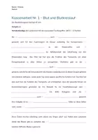 Vorschau - Klassenarbeiten - Klassenarbeit Blut und Blutkreislauf - Kompetenzorientierung: Die Niere - Deckblatt