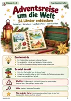 Vorschau - Stundenentwürfe - Adventskalender: Einmal um die Welt im Advent – 24 Länder entdecken für Klasse 3–4 - Deckblatt