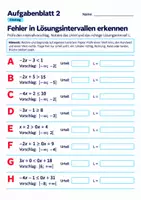 Vorschau - Arbeitsblätter - Fehler in Lösungsintervallen erkennen | Mathematik Klasse 8 Gymnasium | 10 Arbeitsblätter / Aufgabenblätter mit Lösungen als PDF - Seite 2
