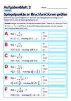 Vorschau - Arbeitsblätter - Spiegelpunkte an Bruchfunktionen prüfen | Mathematik Klasse 8 Gymnasium | 10 Arbeitsblätter / Aufgabenblätter mit Lösungen als PDF - Seite 2