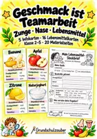 Vorschau - Arbeitsblätter - Geschmack ist Teamarbeit - Sinne und Schmecken | Sachunterricht / Biologie | Klasse 2–5 - Deckblatt