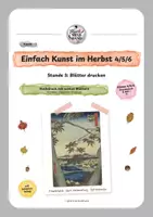 Vorschau - Stundenentwürfe - EINFACH KUNST im Herbst FREEBIE 4/5/6 Nr. 3: Utagawa Hiroshige - Blätter drucken - Kunstunterricht, Vertretung & adhoc Stunden - Deckblatt
