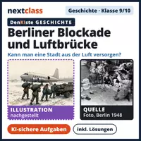Vorschau - Stundenentwürfe - DenKIste Geschichte: Berliner Blockade und Luftbrücke – KI-sichere Aufgaben (Kl. 9/10) - Deckblatt