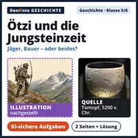 Vorschau - Arbeitsblätter - DenKIste Geschichte: Ötzi und die Jungsteinzeit – KI-sichere Aufgaben (Kl. 5/6) - Deckblatt