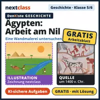 Vorschau - Arbeitsblätter - Ägypten – Wandmalerei untersuchen | GRATIS-Probe (Auszug) | KI-sichere Aufgaben Kl. 5/6 | DenKIste - Deckblatt