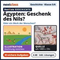 Vorschau - Arbeitsblätter - DenKIste – Ägypten: Geschenk des Nils? | Klasse 5/6 | KI-sichere Aufgaben mit Lösungen - Deckblatt