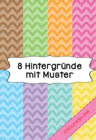Vorschau - selbst erstellte Cliparts/Grafiken - 8 Hintergründe mit farbigem Muster - Deckblatt