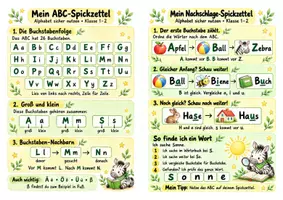 Vorschau - Merkblätter - Spickzettel Alphabet sicher nutzen - Buchstabenfolge und Wörter nachschlagen | Deutsch | Klasse 1-2 - Seite 3