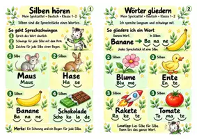 Vorschau - Merkblätter - Spickzettel Silben hören und gliedern - Silbenbögen und Sprechschwingen | Deutsch | Klasse 1-2 - Seite 3