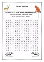 Vorschau - Arbeitsblätter - Suchsel Waldtiere - Deckblatt