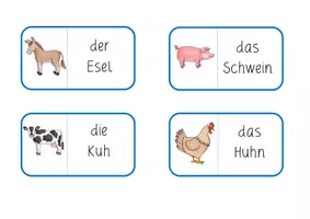 Vorschau - Spiele - Bauernhof-Lesepuzzle auf Wortebene! Welches Bild gehört zum Wort? - Seite 1