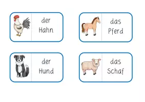 Vorschau - Spiele - Bauernhof-Lesepuzzle auf Wortebene! Welches Bild gehört zum Wort? - Seite 2