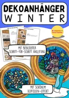 Vorschau - Mal- und Bastelvorlagen - Winterliche Dekoanhänger/Fenterbilder mit Alufolie – Kreative Bastelidee für die Grundschule - Deckblatt