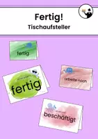 Vorschau - Bildkarten - Schild Arbeitsstatus: Ich bin fertig/arbeite noch - Deckblatt