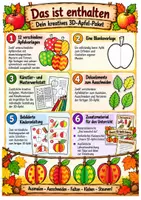 Vorschau - Mal- und Bastelvorlagen - Kunst Grundschule Herbst basteln – 3D-Äpfel zum Erntedankfest | Klasse 1–4 - Seite 1