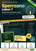 Vorschau - Arbeitsblätter - Escape Room Sicherheit im Labor Chemie Klasse 7: Sperrzone Labor 7 – kostenlos | Laborregeln, Gefahrenpiktogramme, Gasbrenner, Laborführerschein - Deckblatt