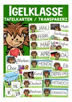 Vorschau - Präsentationen/Tafelbilder - Igel / Igelklasse Tagestransparenz und Tafelkalender - Deckblatt