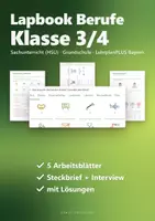 Vorschau - Mal- und Bastelvorlagen - Berufe Lapbook Klasse 3/4 – Arbeitsorte, Steckbrief Traumberuf und Interview - Seite 1