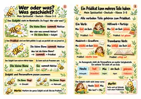 Vorschau - Merkblätter - Spickzettel Subjekt und Prädikat finden - Wer oder was? Was geschieht? | Deutsch | Klasse 3–5 - Seite 3