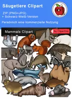 Vorschau - selbst erstellte Cliparts/Grafiken - Säugetiere Cliparts Biologie Tiere - Deckblatt