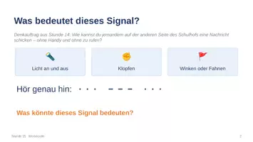 Vorschau - Stundenentwürfe - Kostenlos: Morsecode | Komplette Stunde Informatik & Medienbildung Klasse 5 (neuer Bildungsplan) - Seite 3