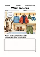 Vorschau - Arbeitsblätter - Warm anziehen – Arbeitsheft Vorschule - Deckblatt