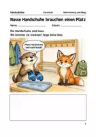 Vorschau - Arbeitsblätter - Nasse Handschuhe – Arbeitsheft Vorschule - Deckblatt