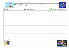 Vorschau - Arbeitsblätter - Wochenziel Rückmeldebogen Reflexionsbogen - Seite 3