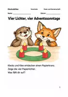 Vorschau - Arbeitsblätter - Vier Lichter, vier Adventssonntage – Arbeitsheft Vorschule - Deckblatt