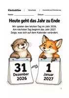 Vorschau - Arbeitsblätter - Heute geht das Jahr zu Ende – Arbeitsheft Vorschule - Deckblatt