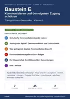 Vorschau - Stundenentwürfe - Informatik & Medienbildung Klasse 5 (neuer Bildungsplan) – Baustein E: Kommunizieren und den eigenen Zugang schützen | 7 komplette Stunden - Deckblatt