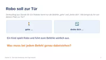 Vorschau - Stundenentwürfe - Kostenlos: Die erste Anweisung: eine Figur steuern | Komplette Stunde Informatik & Medienbildung Klasse 6 (neuer Bildungsplan) - Seite 3