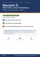 Vorschau - Stundenentwürfe - Informatik & Medienbildung Klasse 6 (neuer Bildungsplan) – Baustein D: Meine Daten, meine Entscheidung | 3 komplette Stunden - Deckblatt
